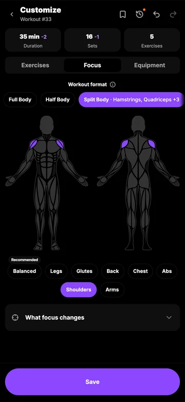 Choose your priority muscles