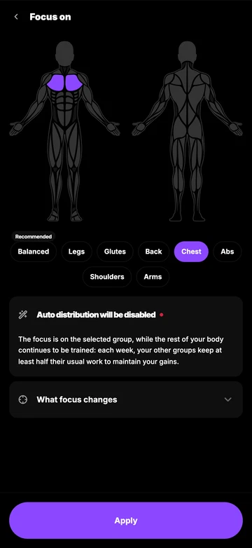 Choose your priority muscles