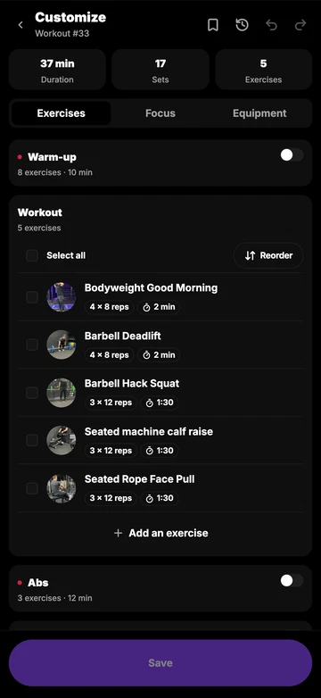 Customize every workout your way