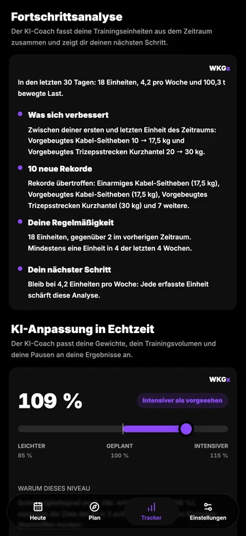 Dein KI-Coach analysiert deine Fortschritte