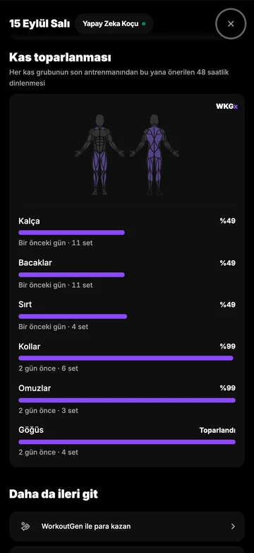 Her kasının toparlanmasını takip et