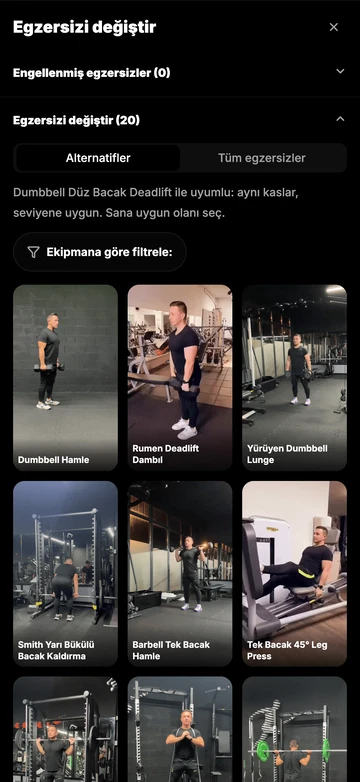 İstediğin zaman egzersizi değiştir