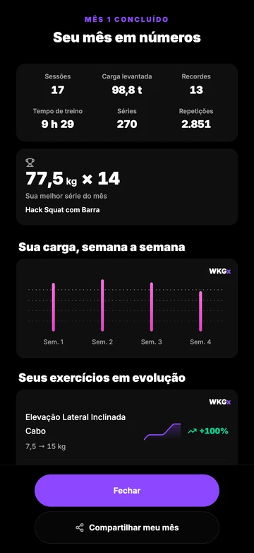 Seu mês em números