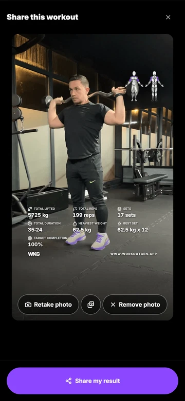 Share your workout summary