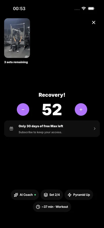 WorkoutGen workout player screen