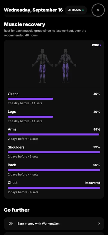 Track each muscle’s recovery