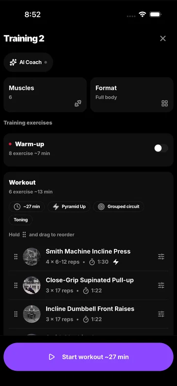Custom workout