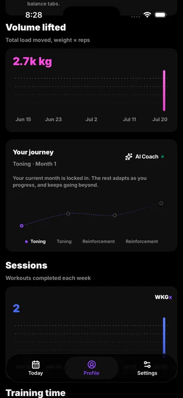 Progress dashboard
