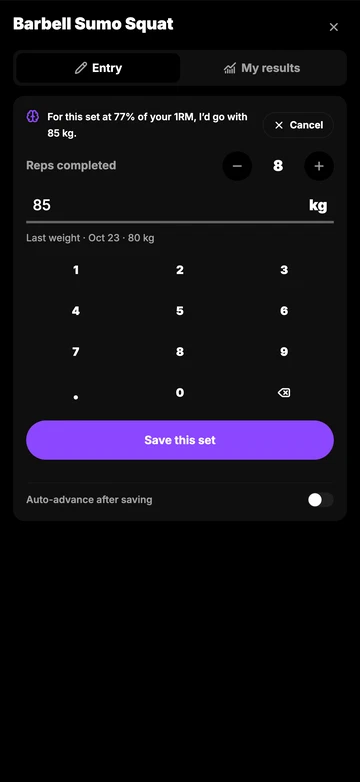 Your AI Coach chooses your weights